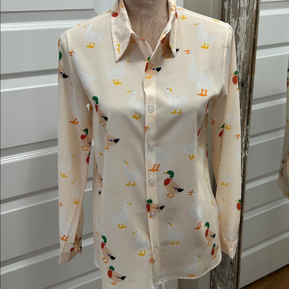 Duck Pattern Button up Blouse